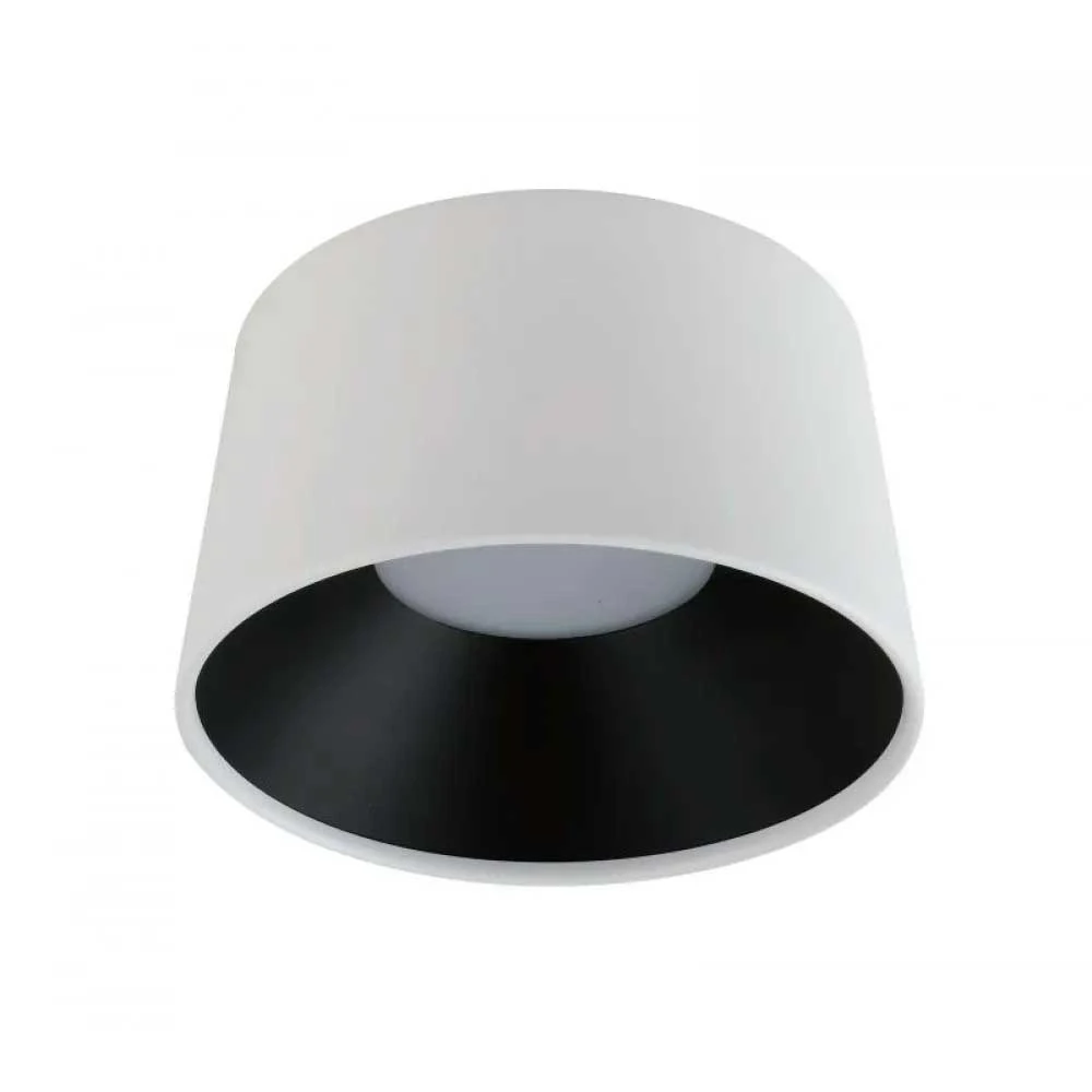 LED Φωτιστικό Οροφής Λευκό και Μαύρο 8W 3000K D17cm Dimmable - Dark-XS WH - LUCIDO