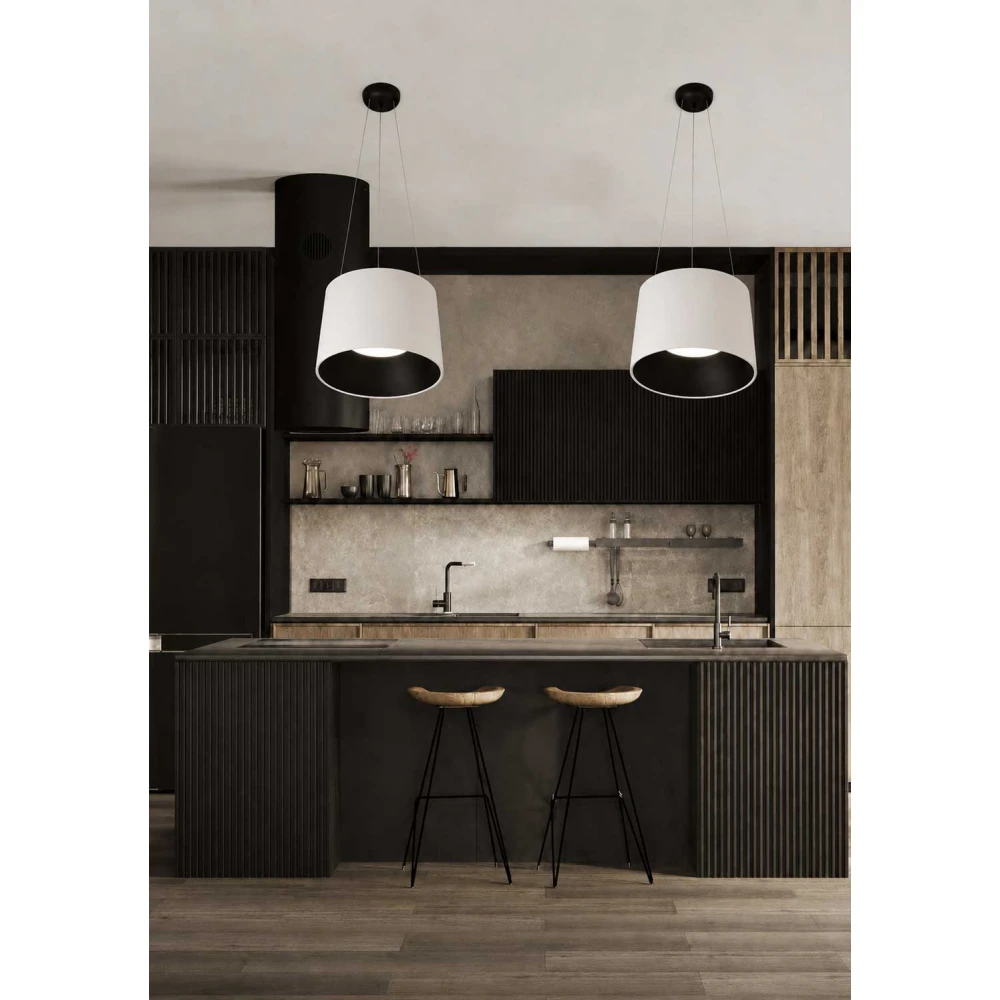 LED Κρεμαστό Φωτιστικό Λευκό και Μαύρο 36W 3000K Dimmable D50cm - Dark-PM - LUCIDO