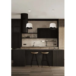LED Κρεμαστό Φωτιστικό Λευκό και Μαύρο 24W 3000K Dimmable D35cm - Dark-PS - LUCIDO