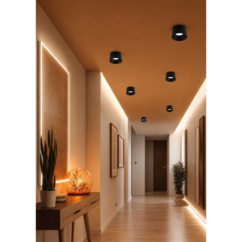 LED Φωτιστικό Οροφής Μαύρο 8W 3000K D17cm Dimmable - Dark-XS BK - LUCIDO