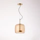 Κρεμαστό LED Φωτιστικό Antique Brass Ατσάλι με Καφέ Γυαλί 13W 1100lm 3000K Dimmable 24x26cm - Disco-A - LUCIDO