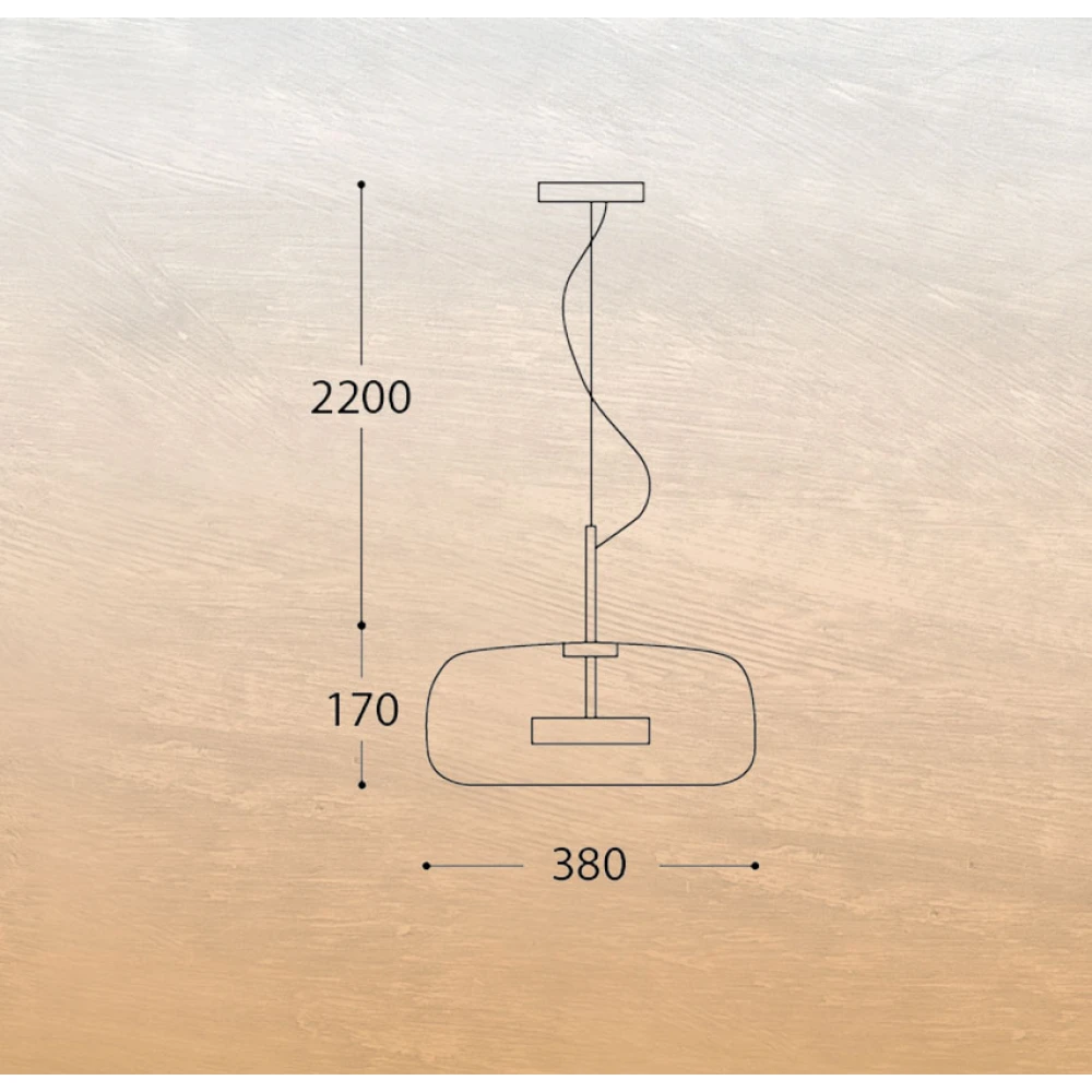 Κρεμαστό LED Φωτιστικό Antique Brass Ατσάλι με Καφέ Γυαλί 13W 1100lm 3000K Dimmable 17x38cm - Disco-B - LUCIDO
