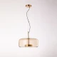 Κρεμαστό LED Φωτιστικό Antique Brass Ατσάλι με Καφέ Γυαλί 13W 1100lm 3000K Dimmable 17x38cm - Disco-B - LUCIDO