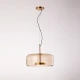Κρεμαστό LED Φωτιστικό Antique Brass Ατσάλι με Καφέ Γυαλί 13W 1100lm 3000K Dimmable 17x38cm - Disco-B - LUCIDO