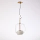 Κρεμαστό LED Φωτιστικό από Ατσάλι σε Antique Brass με Διάφανο και Γυαλιστερό Οπάλ Γυαλί 6W 540lm 3000K Dimmable 35x26cm - Dos-CL - LUCIDO