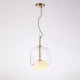 Κρεμαστό LED Φωτιστικό από Ατσάλι σε Antique Brass με Διάφανο και Γυαλιστερό Οπάλ Γυαλί 6W 540lm 3000K Dimmable 35x26cm - Dos-CL - LUCIDO