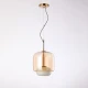 Κρεμαστό LED Φωτιστικό από Ατσάλι σε Antique Brass με Κεχριμπαρένιο και Γυαλιστερό Οπάλ Γυαλί 6W 540lm 3000K Dimmable 35x26cm - Dos-MB - LUCIDO