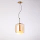 Κρεμαστό LED Φωτιστικό από Ατσάλι σε Antique Brass με Κεχριμπαρένιο και Γυαλιστερό Οπάλ Γυαλί 6W 540lm 3000K Dimmable 35x26cm - Dos-MB - LUCIDO