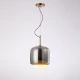 Κρεμαστό LED Φωτιστικό από Ατσάλι σε Antique Brass με Φιμέ Γκρι και Γυαλιστερό Οπάλ Γυαλί 6W 540lm 3000K Dimmable 35x26cm - Dos-SG - LUCIDO