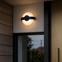 Led Απλίκα Εξωτερικού Χώρου Αλουμινίου Σκουρο Γκρι με Λευκό 12W IP65 Eyeball - LUCIDO