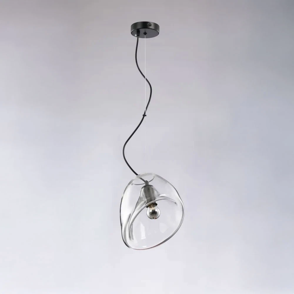 Κρεμαστό Φωτιστικό από Διάφανο Γυαλί 1xE27 Helmet-CL - LUCIDO