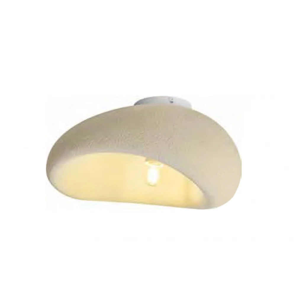 Πλαφονιέρα Οροφής Blacken Brown Από HDPE D40cm 1xE27 Φιλοσοφίας Wabi-Sabi - Mudcraft-C40 CR - LUCIDO