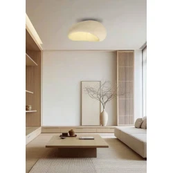 Πλαφονιέρα Οροφής Blacken Brown Από HDPE D40cm 1xE27 Φιλοσοφίας Wabi-Sabi - Mudcraft-C40 CR - LUCIDO