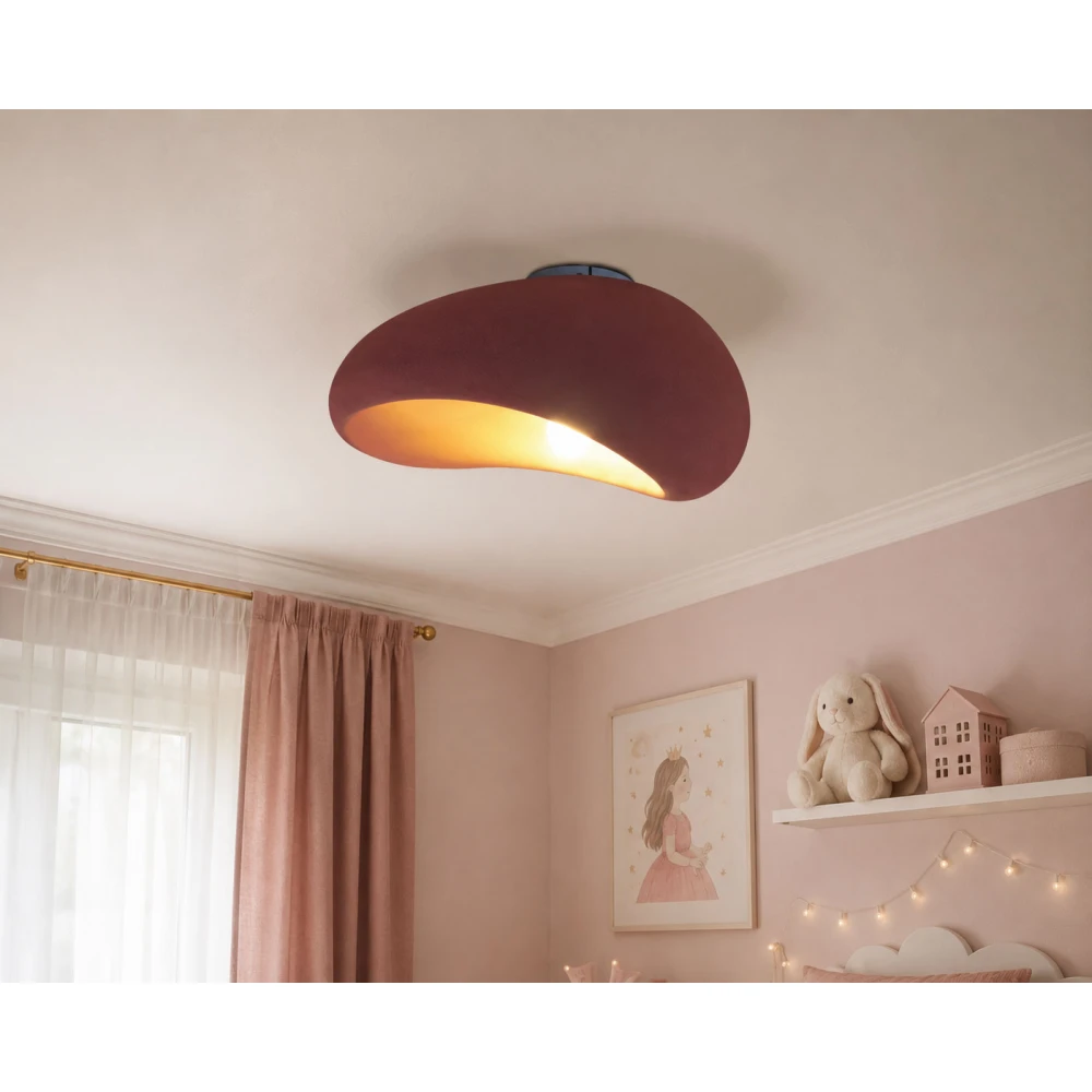 ΠΛΑΦΟΝΙΕΡΑ ΟΡΟΦΗΣ ΡΟΖ ΑΠΟ HDPE Ø60cm 1xE27 ΦΙΛΟΣΟΦΙΑΣ WABI-SABI - MUDCRAFT-C60 PK - LUCIDO