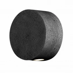 LED Απλίκα Τοίχου Από Φυσική Πέτρα Μαύρη 3W D10cm 2700K Pill-BK - LUCIDO