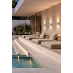  LED Απλίκα Τοίχου από Φυσική Τραβερτίνη 12cm IP54 7W 2700K Up-Down - Primitive-BR LUCIDO