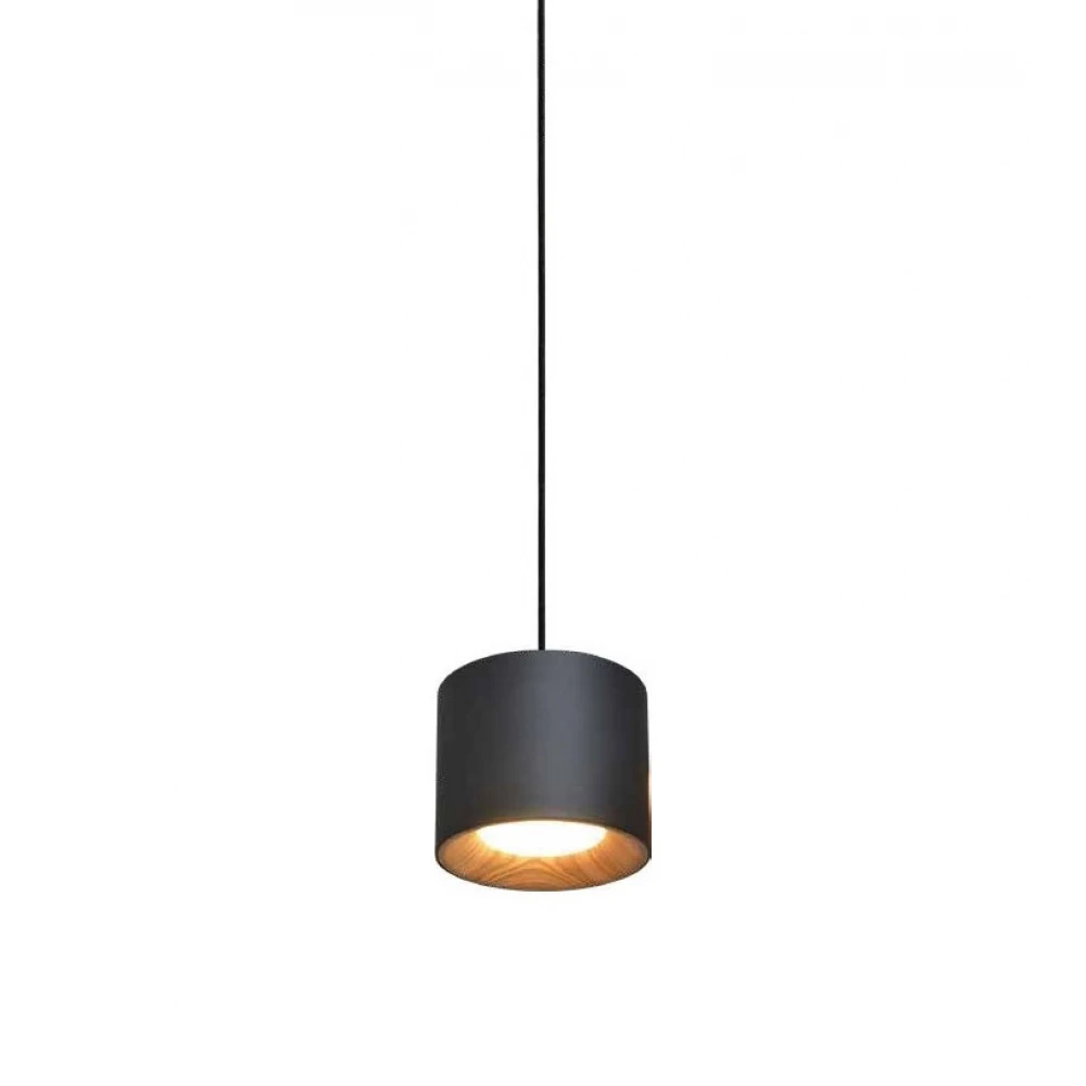 ΚΡΕΜΑΣΤΟ LED ΦΩΤΙΣΤΙΚΟ DIMMABLE 10W 700Lm 3000K Ø17cm ΜΑΥΡΟ / ΞΥΛΟ - ROLLER-BK - LUCIDO