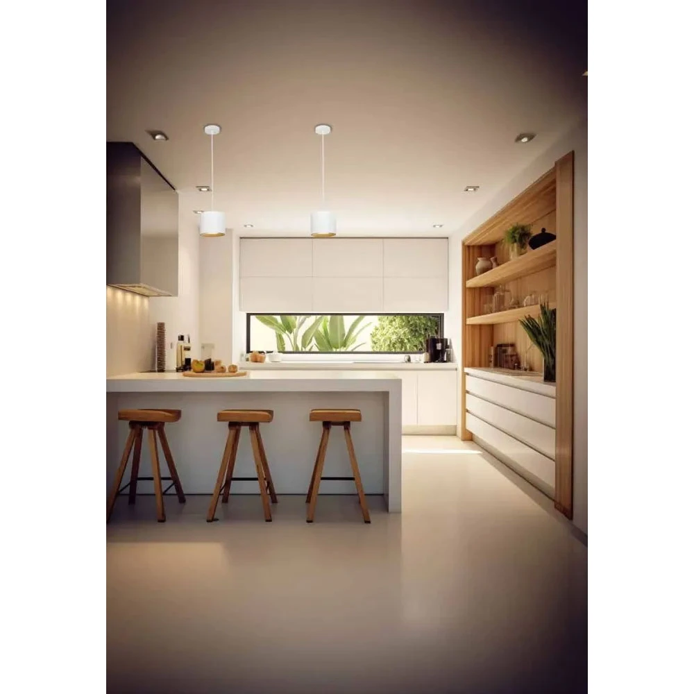 ΚΡΕΜΑΣΤΟ LED ΦΩΤΙΣΤΙΚΟ DIMMABLE 10W 700Lm 3000K Ø17cm ΛΕΥΚΟ / ΞΥΛΟ - ROLLER-WH - LUCIDO