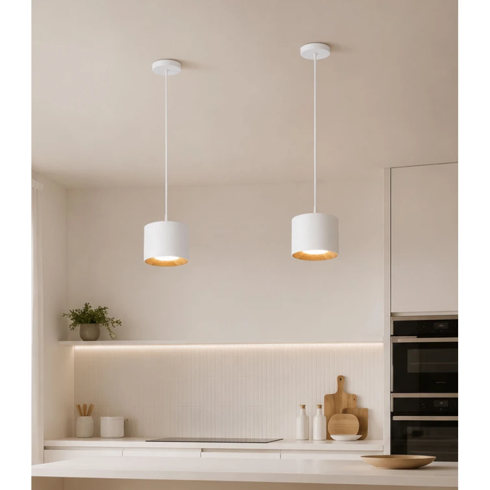 ΚΡΕΜΑΣΤΟ LED ΦΩΤΙΣΤΙΚΟ DIMMABLE 10W 700Lm 3000K Ø17cm ΛΕΥΚΟ / ΞΥΛΟ - ROLLER-WH - LUCIDO