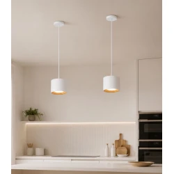 ΚΡΕΜΑΣΤΟ LED ΦΩΤΙΣΤΙΚΟ DIMMABLE 10W 700Lm 3000K Ø17cm ΛΕΥΚΟ / ΞΥΛΟ - ROLLER-WH - LUCIDO