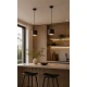 ΚΡΕΜΑΣΤΟ LED ΦΩΤΙΣΤΙΚΟ DIMMABLE 10W 700Lm 3000K Ø17cm ΜΑΥΡΟ / ΞΥΛΟ - ROLLER-BK - LUCIDO