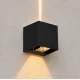 Led Απλίκα Up Down Mε Ρυθμιζόμενες Μοίρες Φωτισμού 5-90 - 6W IP65 2700K Μαύρο - Rubik-BK LUCIDO