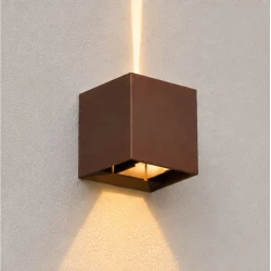Led Απλίκα Up Down Mε Ρυθμιζόμενες Μοίρες Φωτισμού 5-90 - 6W IP65 2700K Καφέ Σκουριά - Rubik-RS LUCIDO