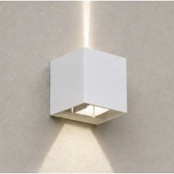 Led Απλίκα Up Down Mε Ρυθμιζόμενες Μοίρες Φωτισμού 5-90 - 6W IP65 4000K Λευκό - Rubik-WH LUCIDO