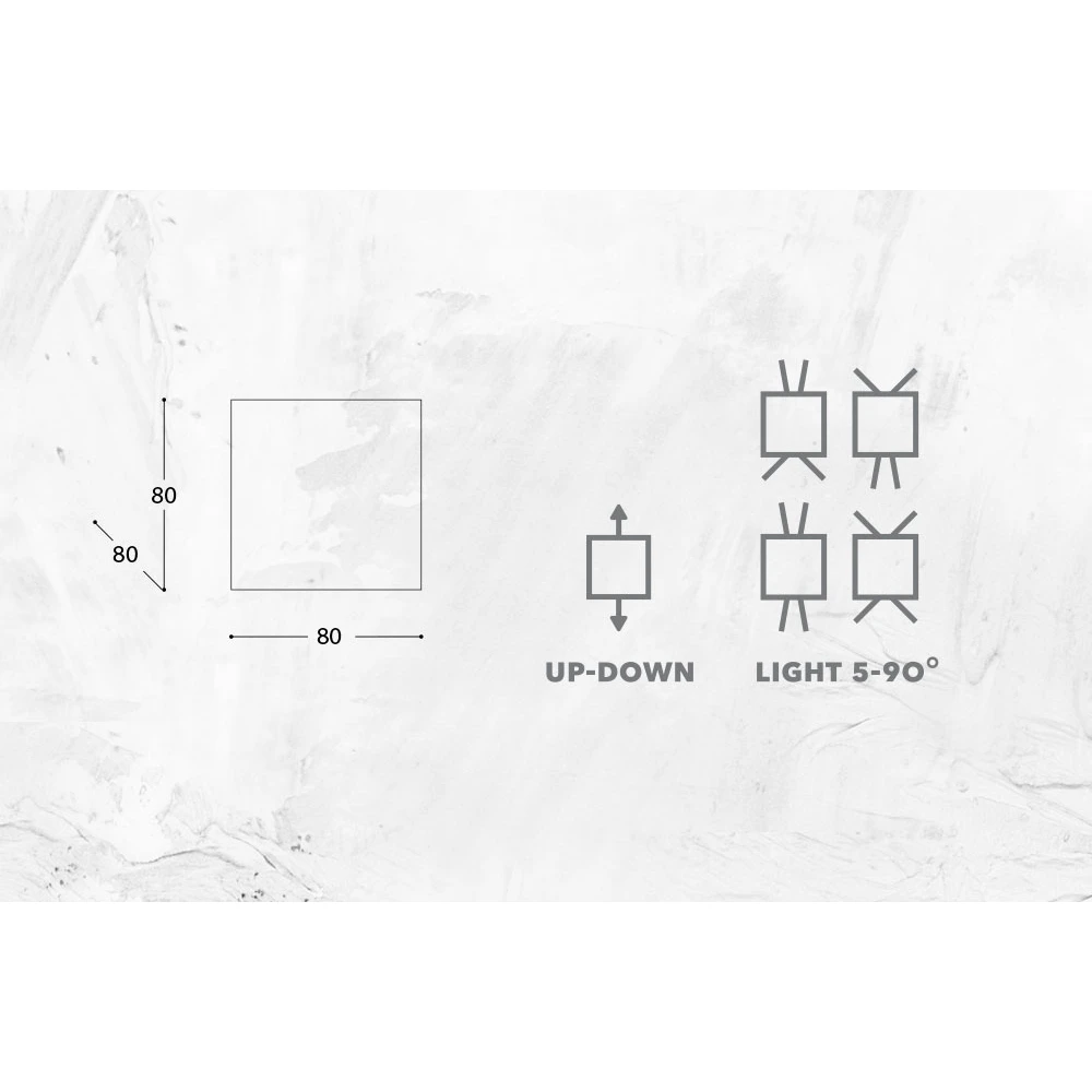 Led Απλίκα Up Down Mε Ρυθμιζόμενες Μοίρες Φωτισμού 5-90 - 6W IP65 4000K Λευκό - Rubik-WH LUCIDO
