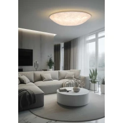 LED Πλαφονιέρα Μεταλλική με DuPont Ύφασμα Λευκή 28W Dimmable D80cm Sailor Moon - LUCIDO