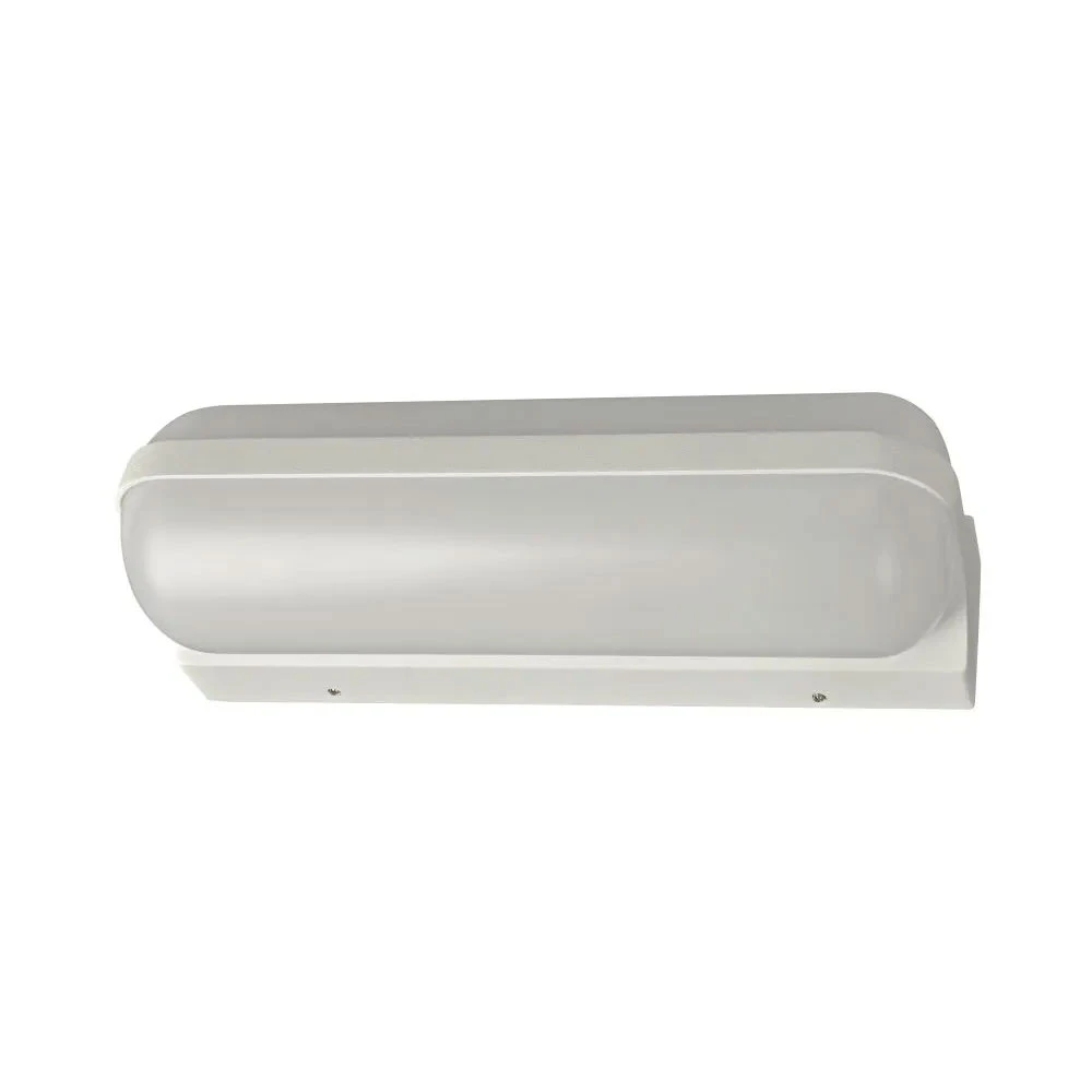 Led Απλίκα Επίτοιχη Up-Down 15W 230V IP65 Θερμό Σε Ματ Λευκό Με Οπαλ PC Κάλυμμα Torpedo - LUCIDO