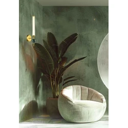 LED Απλίκα Τοίχου Vision 15W Dimmable σε Αντικέ Ορείχαλκο, Γυαλί και Πράσινο Μάρμαρο 53cm - LUCIDO
