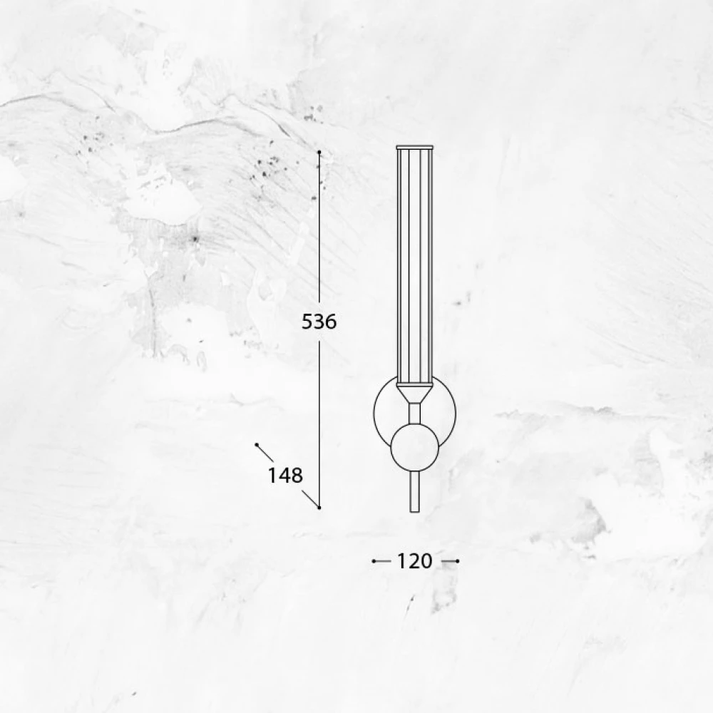 LED Απλίκα Τοίχου Vision 15W Dimmable σε Αντικέ Ορείχαλκο, Γυαλί και Πράσινο Μάρμαρο 53cm - LUCIDO