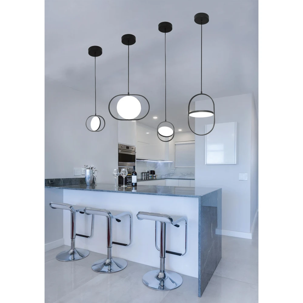 LED Κρεμαστό Φωτιστικό Μαύρο Περιστρεφόμενο 12W 840lm DIMMABLE - BALANCE HS - LUCIDO