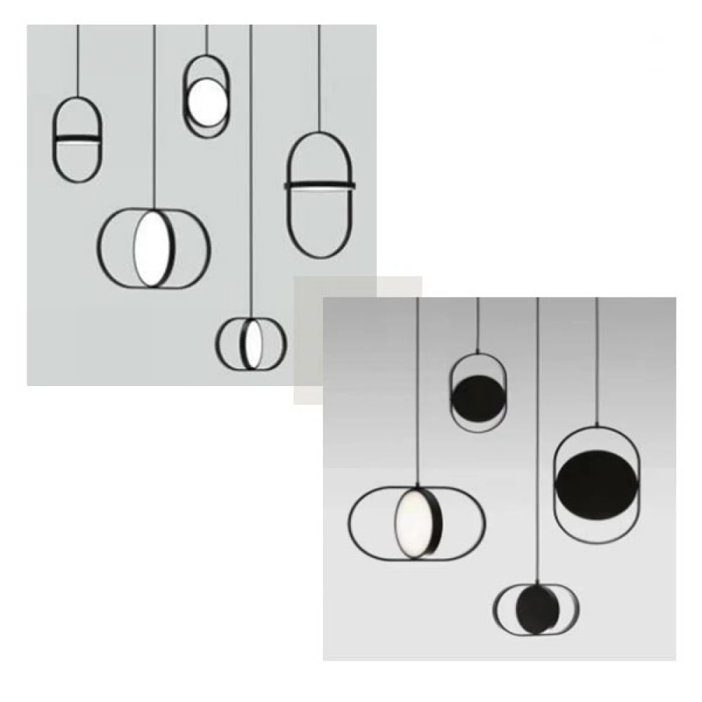 LED Κρεμαστό Φωτιστικό Μαύρο Περιστρεφόμενο 12W 840lm DIMMABLE - BALANCE HS - LUCIDO