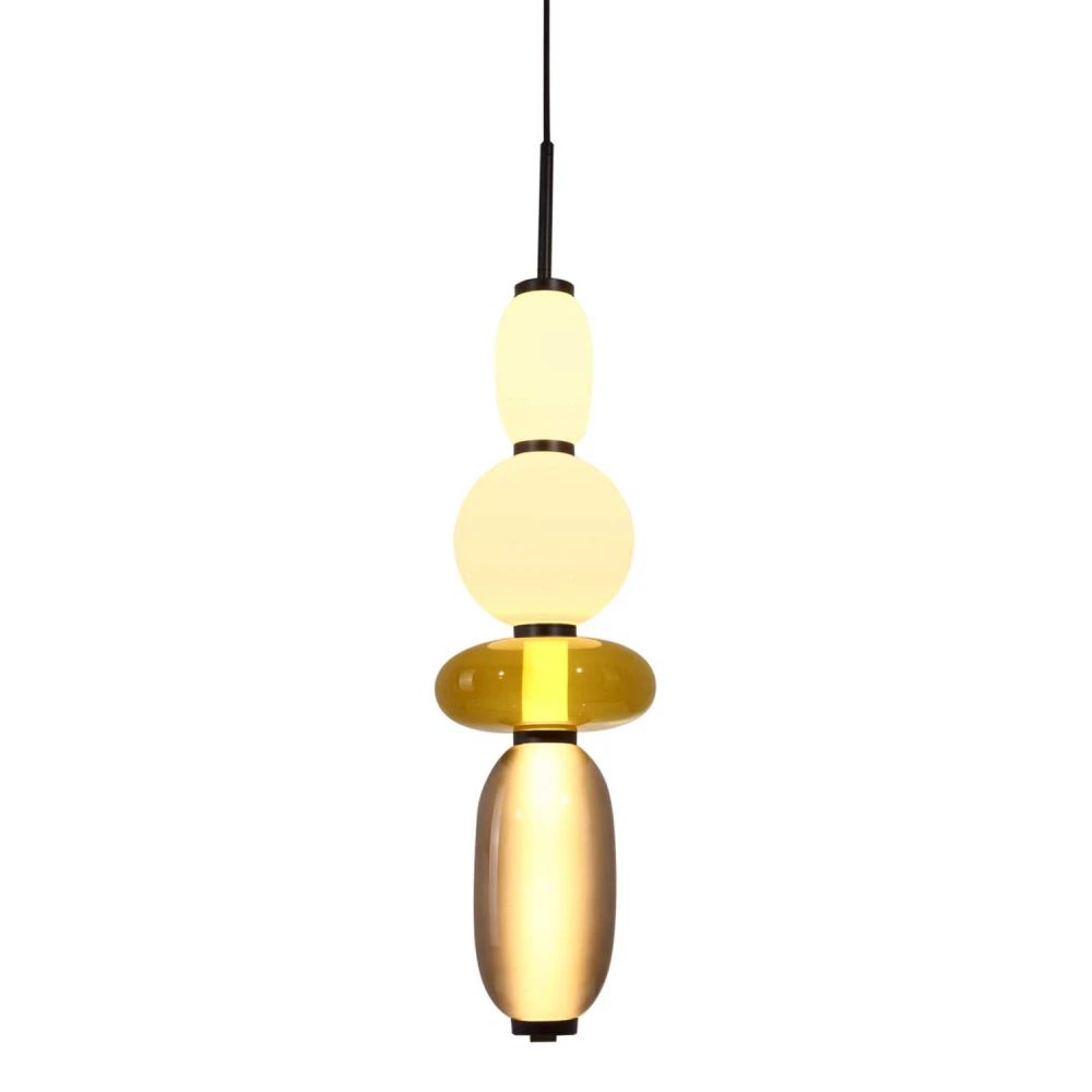 Led Κρεμαστό Φωτιστικό Από Γυαλί Opal - Lime - Smoked 20W Dimmable Balloons-L1 LUCIDO