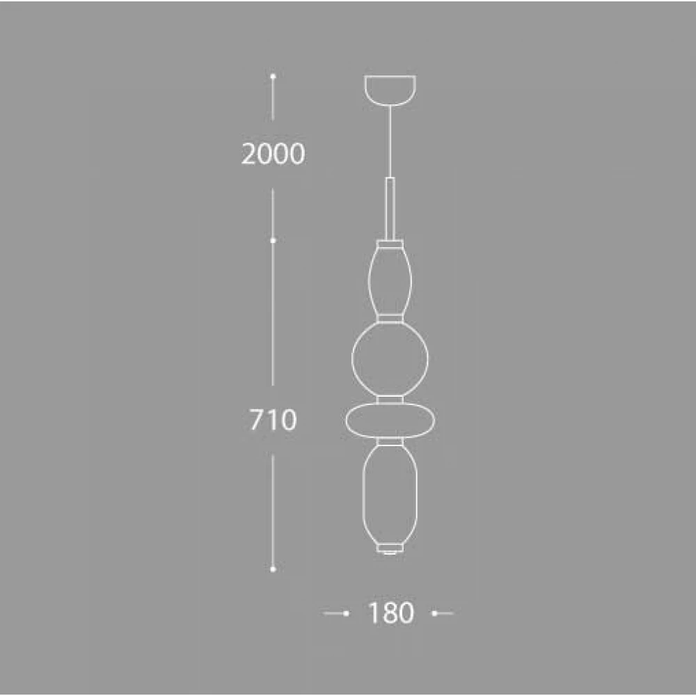 Led Κρεμαστό Φωτιστικό Από Γυαλί Opal - Lime - Smoked 20W Dimmable Balloons-L1 LUCIDO