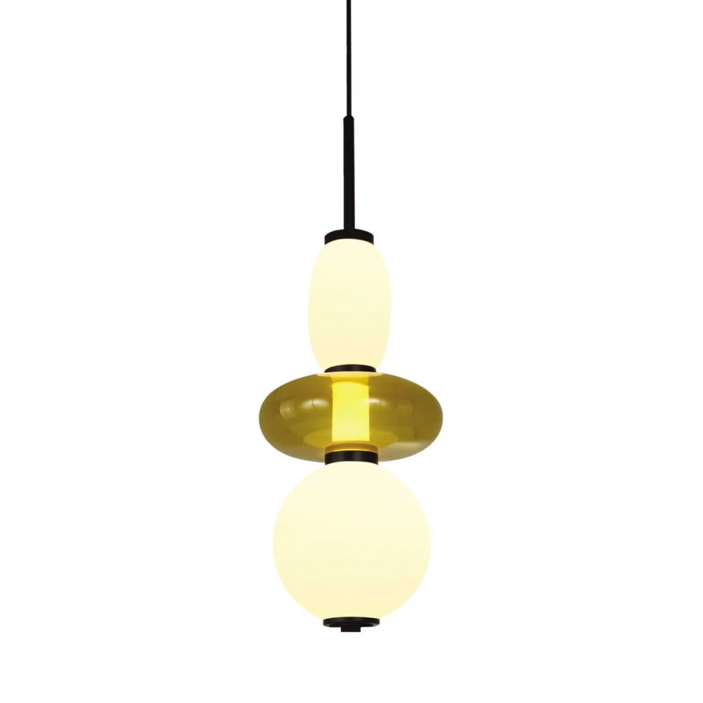 Led Κρεμαστό Φωτιστικό Από Γυαλί Opal - Lime 12W Dimmable Balloons-M2 LUCIDO
