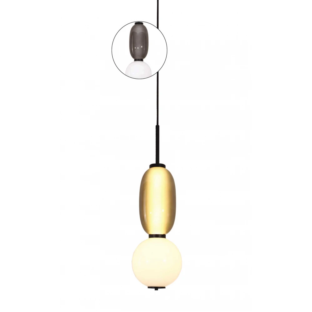 Led Κρεμαστό Φωτιστικό Από Γυαλί Smoked - Opal 12W Dimmable Balloons-S1 LUCIDO