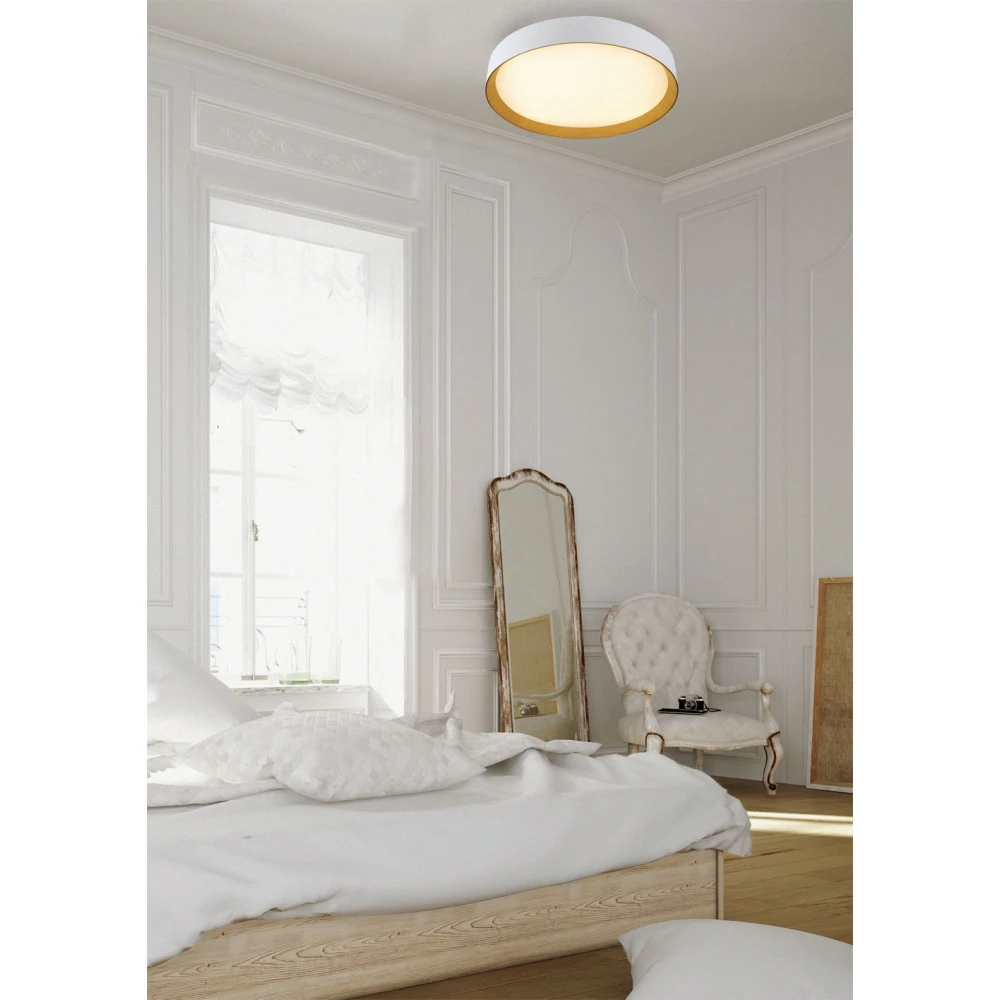 LED Πλαφονιέρα Αλουμινίου Με Ξύλο Σε Χρώμα Λευκό - Ξύλου - 72W 5760lm Bong LUCIDO