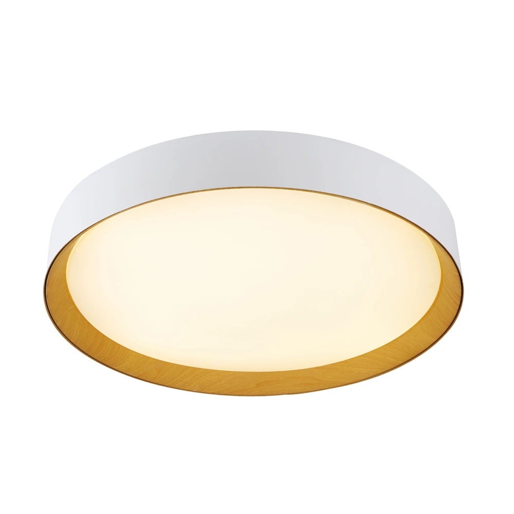 LED Πλαφονιέρα Αλουμινίου Με Ξύλο Σε Χρώμα Λευκό - Ξύλου - 72W 5760lm Bong LUCIDO