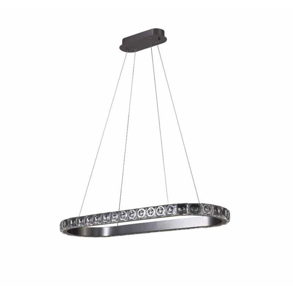 Led Κρεμαστό Φωτιστικό Μεταλλικό Μαύρο Με Κρύσταλλα 40W Dimmable Bubblebee-B LUCIDO