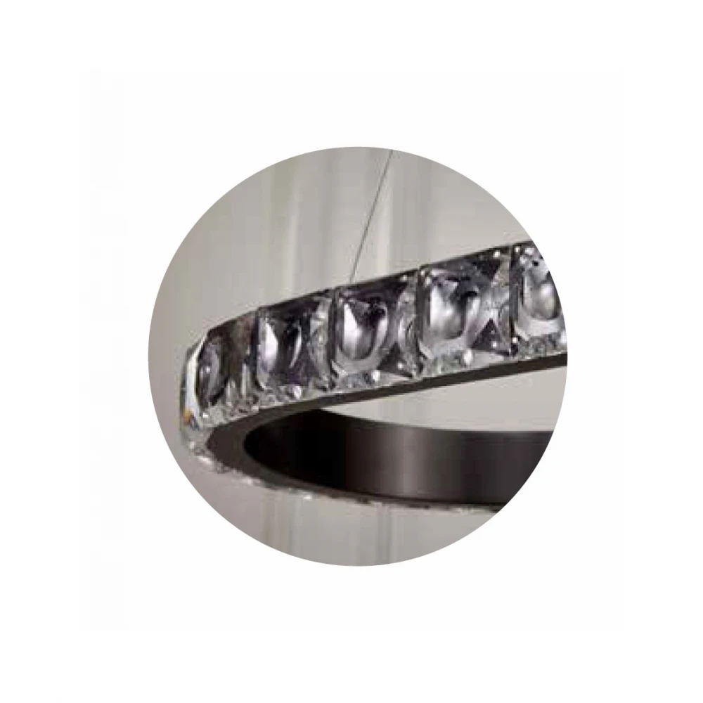 Led Κρεμαστό Φωτιστικό Μεταλλικό Μαύρο Με Κρύσταλλα 40W Dimmable Bubblebee-B LUCIDO