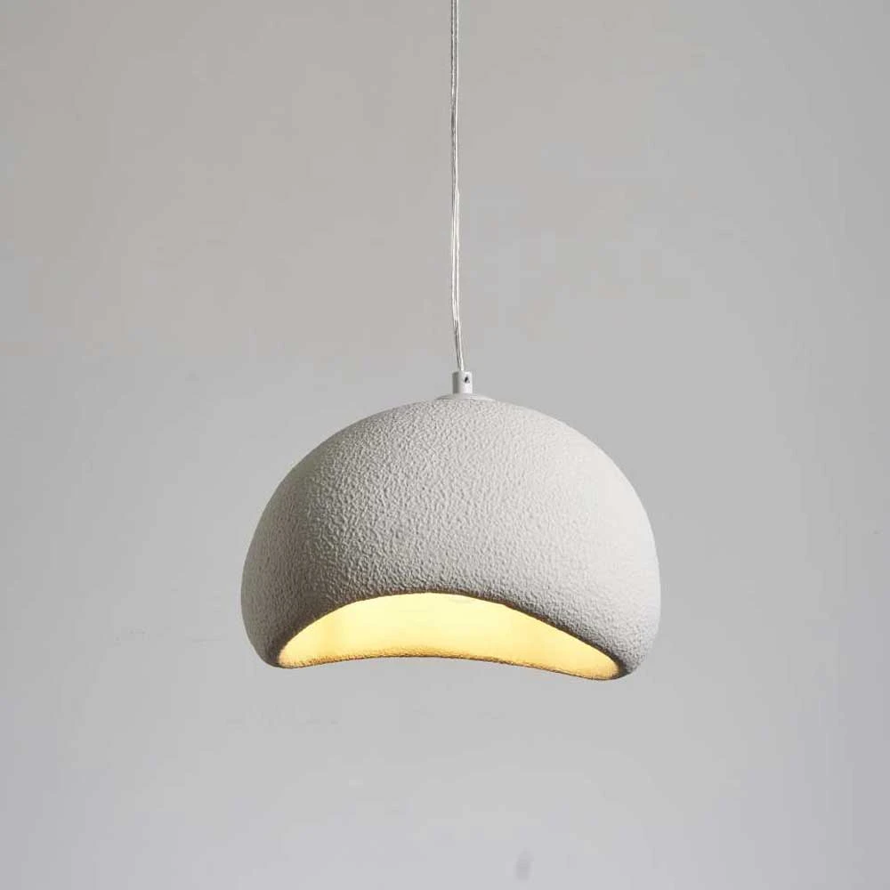 Κρεμαστό Μονόφωτο Λευκό Από Πολυστερίνη D30cm 1xE27 Φιλοσοφίας Wabi-Sabi