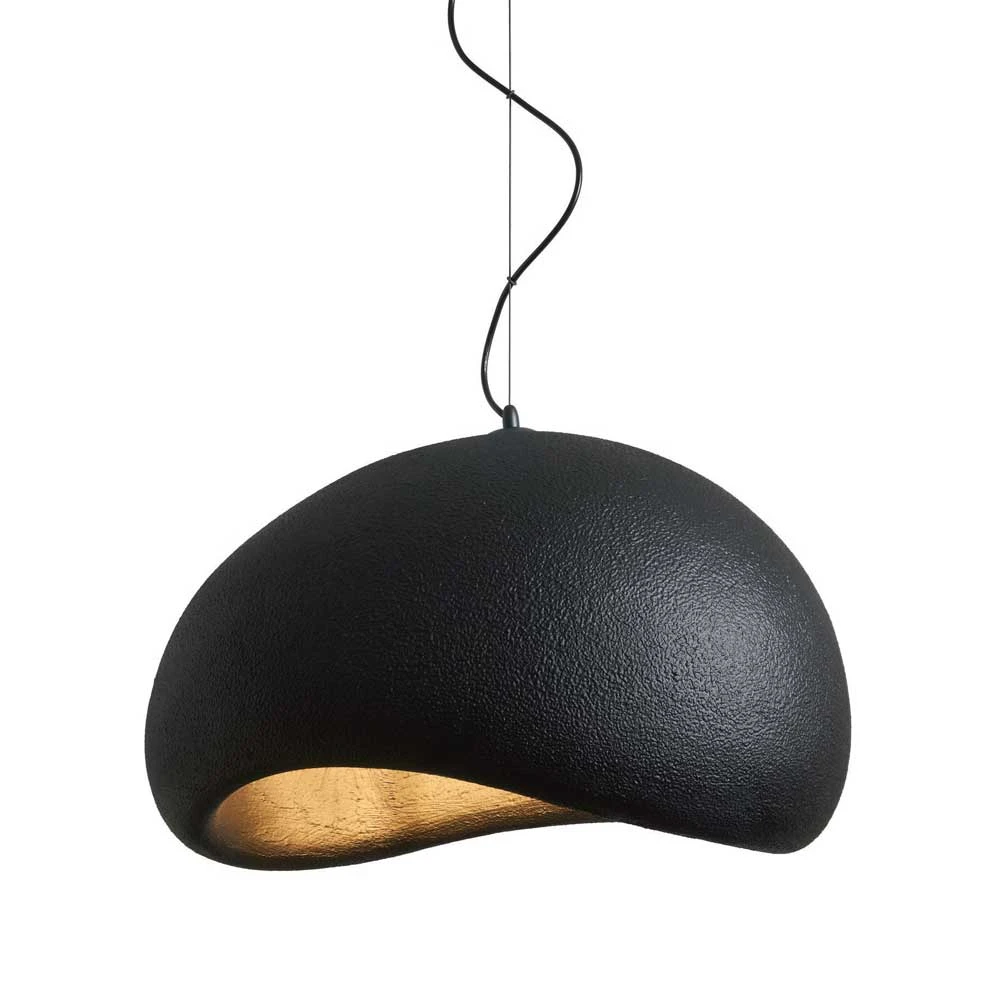 Κρεμαστό Μονόφωτο Μαύρο Από Πολυστερίνη D60cm 1xE27 Φιλοσοφίας Wabi-Sabi