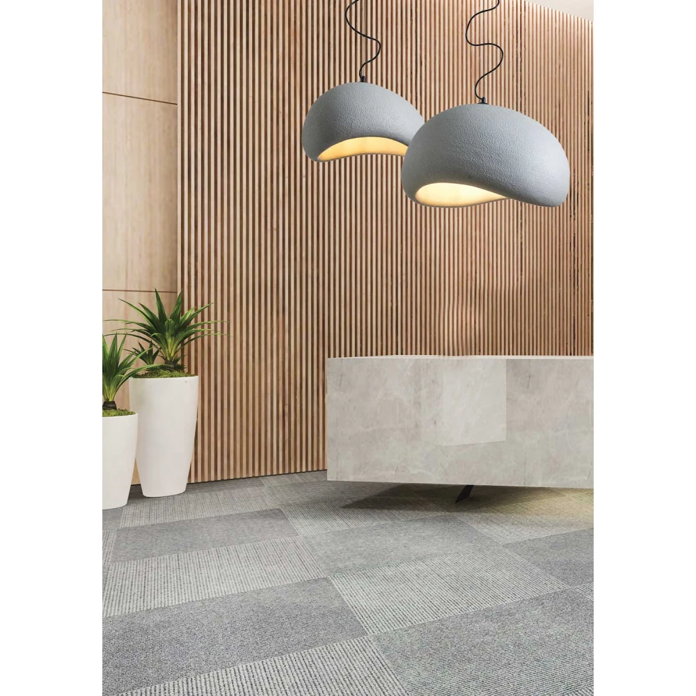 Κρεμαστό Μονόφωτο Γκρι Από Πολυστερίνη D40cm 1xE27 Φιλοσοφίας Wabi-Sabi