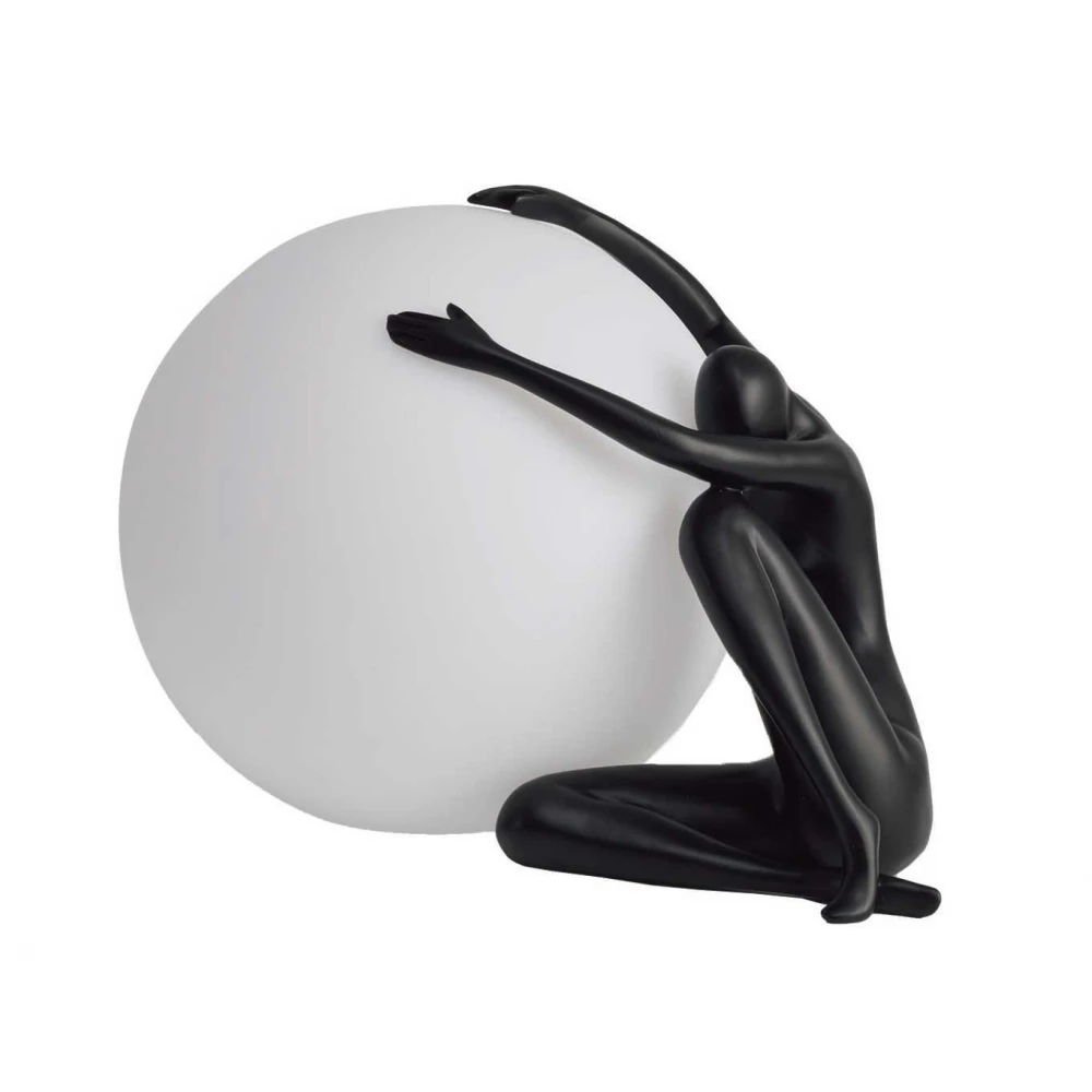 Φωτιστικό Επιτραπέζιο Μαύρο Ματ Και Οπάλ 1xE27 Hugy - LUCIDO