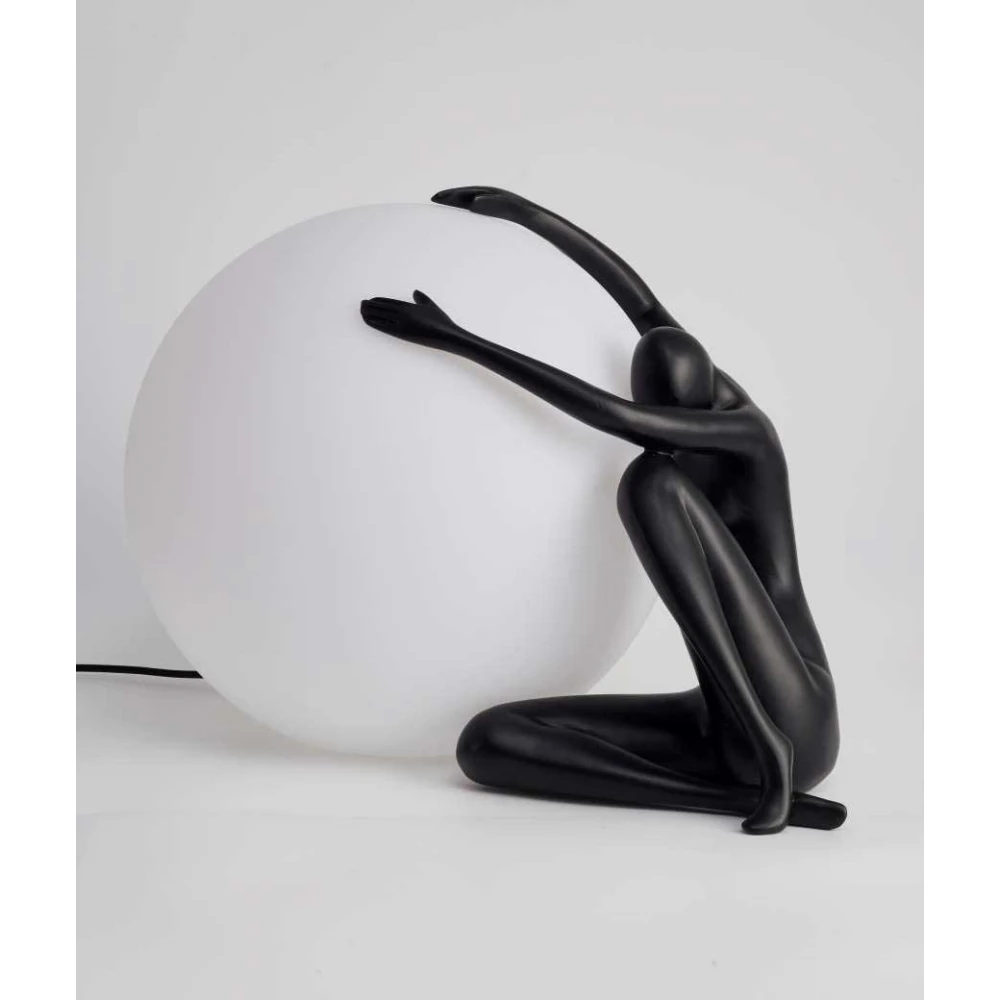 Φωτιστικό Επιτραπέζιο Μαύρο Ματ Και Οπάλ 1xE27 Hugy - LUCIDO