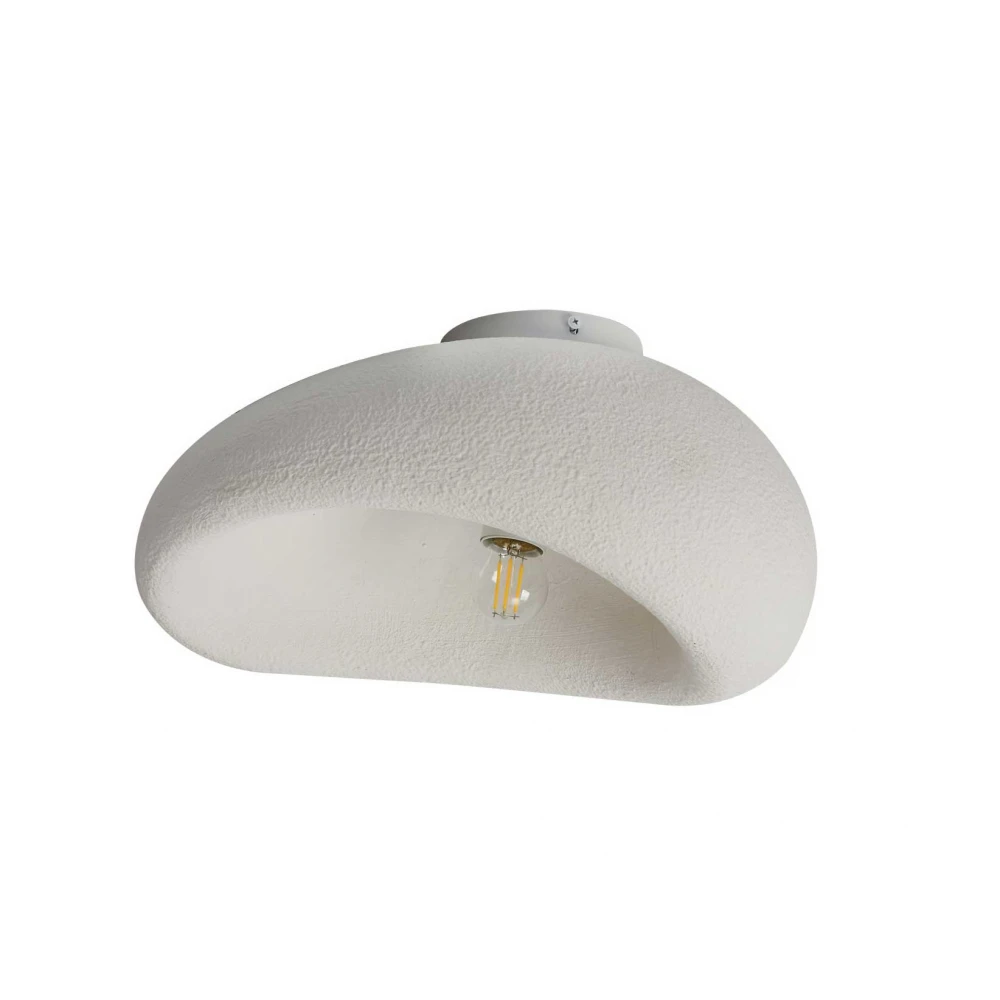 Πλαφονιέρα Οροφής Λευκή Από Πολυστερίνη D40cm 1xE27 Φιλοσοφίας Wabi-Sabi