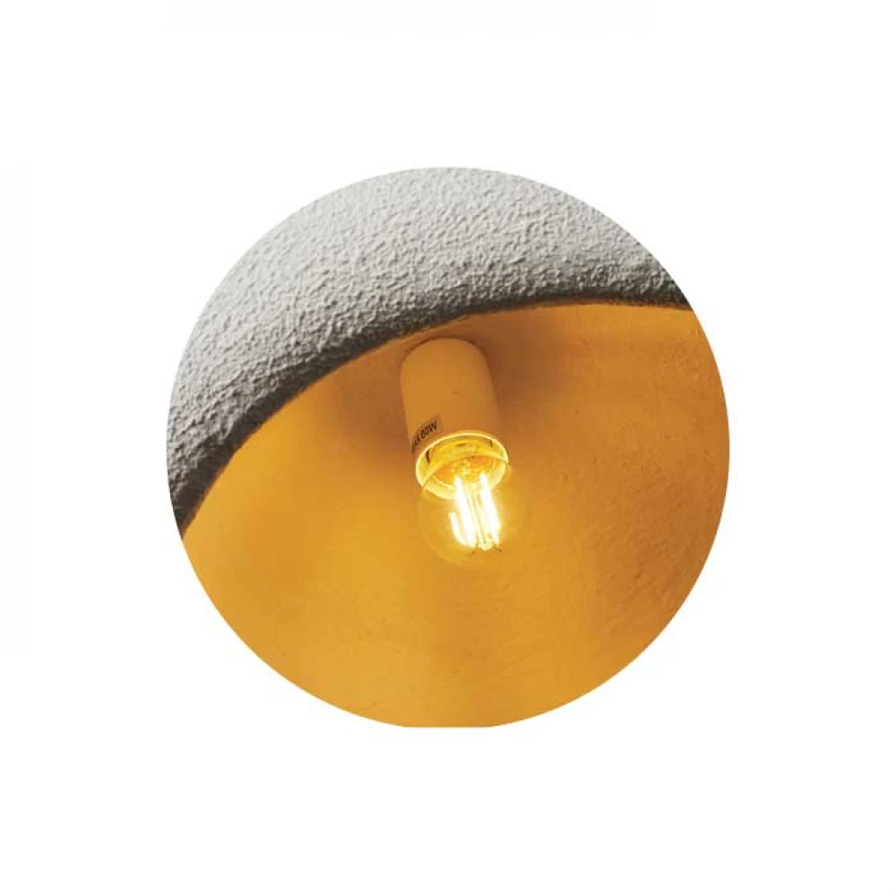 Κρεμαστό Μεγάλο Μονόφωτο Λευκό Από Πολυστερίνη D80cm  1xE27 Φιλοσοφίας Wabi-Sabi